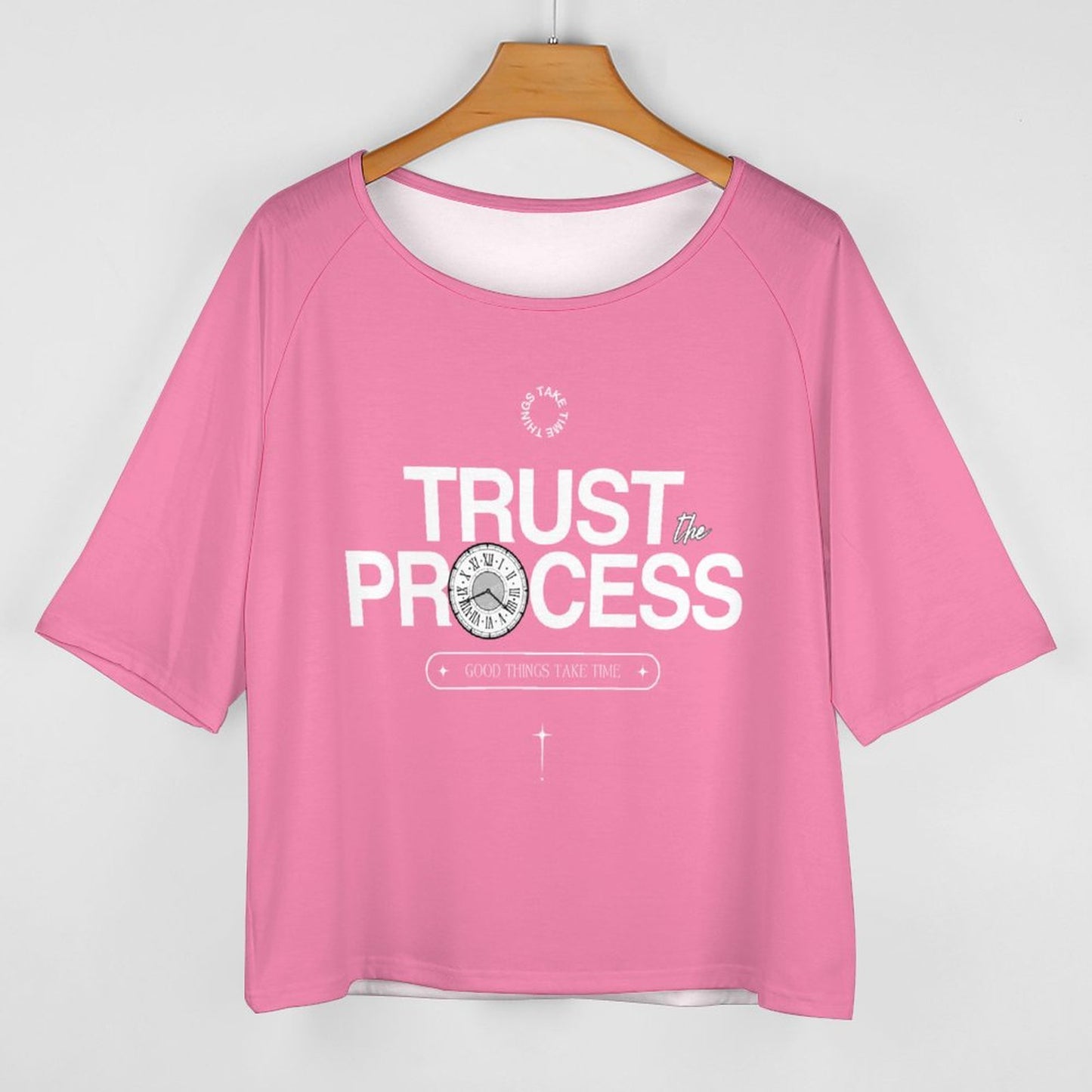 Trust the Process Women’s Off the Shoulder Half-Sleeve T-shirt